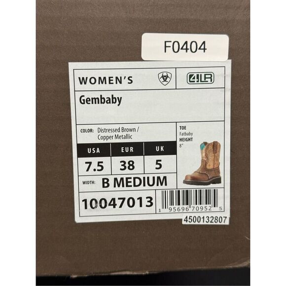 New Ariat Gembaby Distressed Brown Copper Metallic Western Boots 7.5 - Picture 7 of 7